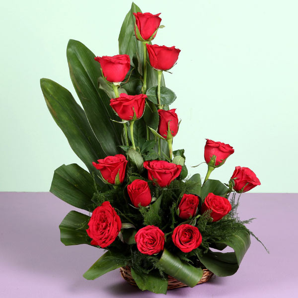 Exclusive 18 Red Roses Basket