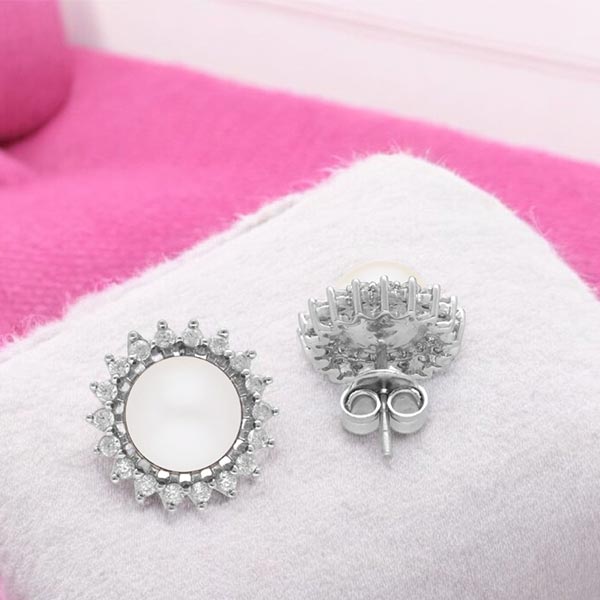 Panache Stud Silver Earrings