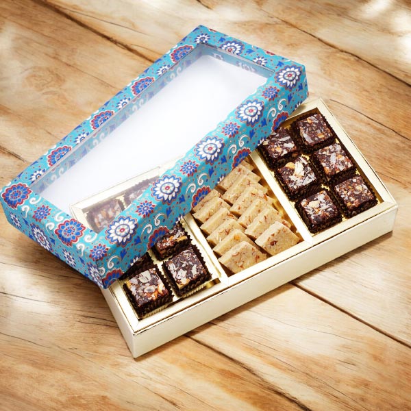 Sugarfree Anjeer Bites and Sugar free Kaju Katli Sweets Box