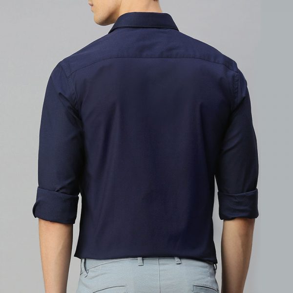 Navy Blue Slim Fit Solid Raymond Shirt | Giftsmyntra.com