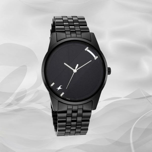 Fastrack Stunners Black Dial Metal Strap Watch for Men