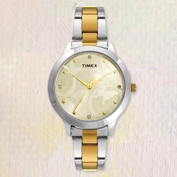 Timex Fashion Women’s Champagne Dial Wristwatch