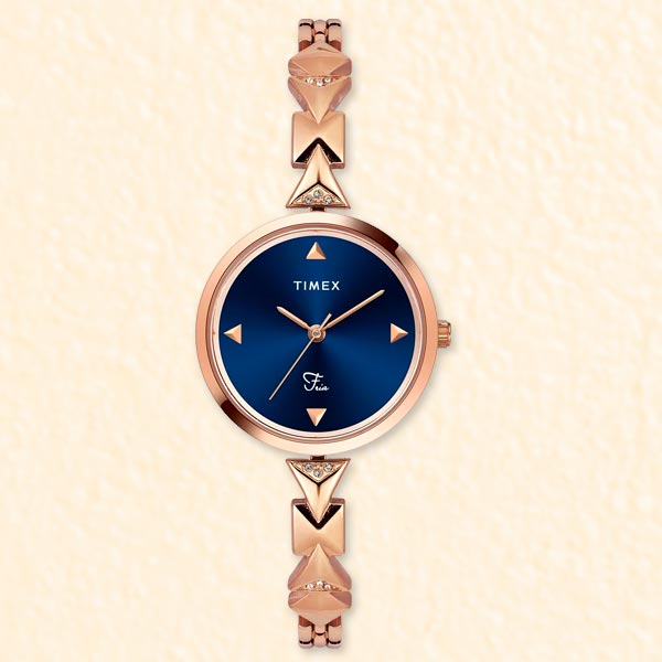 Timex Fria Women Blue Round Dial Wristwatch