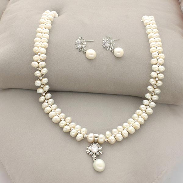 Alluring Pearl Necklace Set Rakhi Gift for Sister