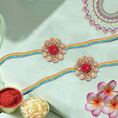 Shiny Jewelry Rakhi Set