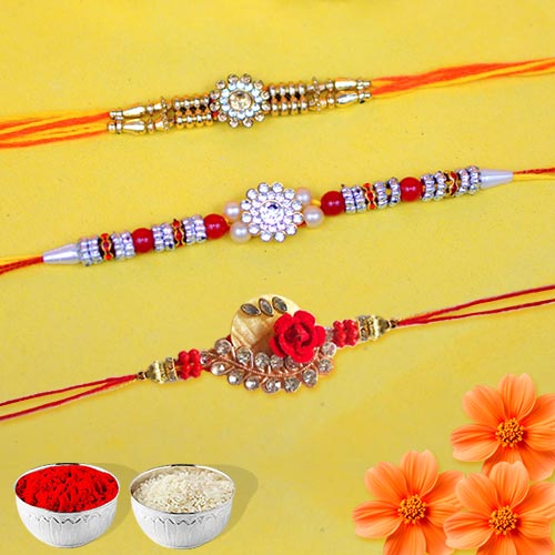 Sparkling Rakhi Set of 3 Rakhis