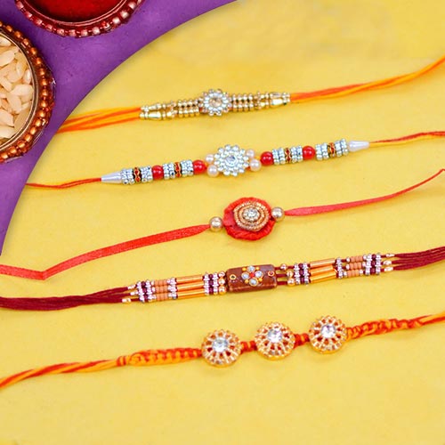 Fabulous Rakhi Set of 5 Rakhis