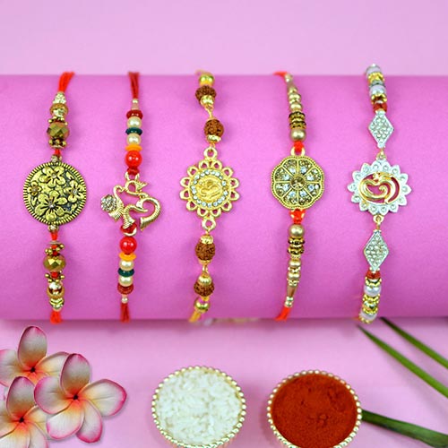 Artistic Rakhi Set of 5 Rakhis