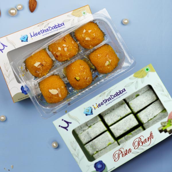 Pista Barfi and Motichur Ladoo Hamper